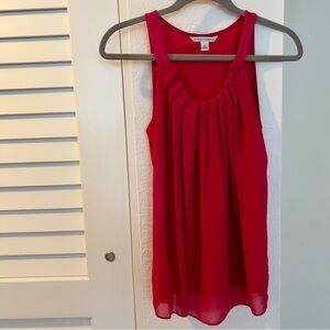 LOFT Vibrant Pink Sleeveless Blouse- Size Small